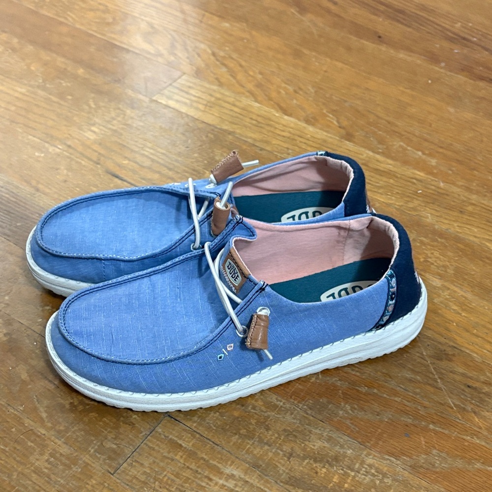 Hey Dude Women’s Light Blue and Navy Wendy Boho - Picture 4 of 4